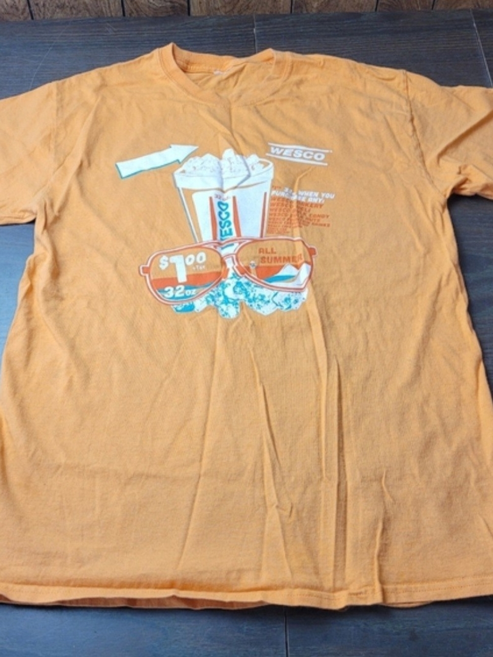 Wesco Orange Short Sleeve Graphic Tee Medium